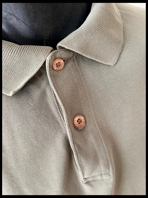 Polo de manga corta caqui Griffe Noire 100% algodón para hombre XL – photo 4